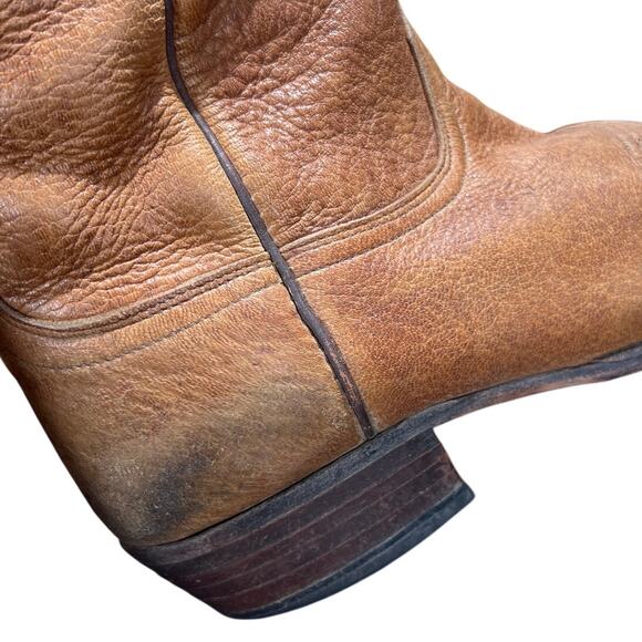 Vintage Lucchese 2000 Men\'s Rio Bravo Brown Leather Cowboy Boot Size US 12 2E main image 6